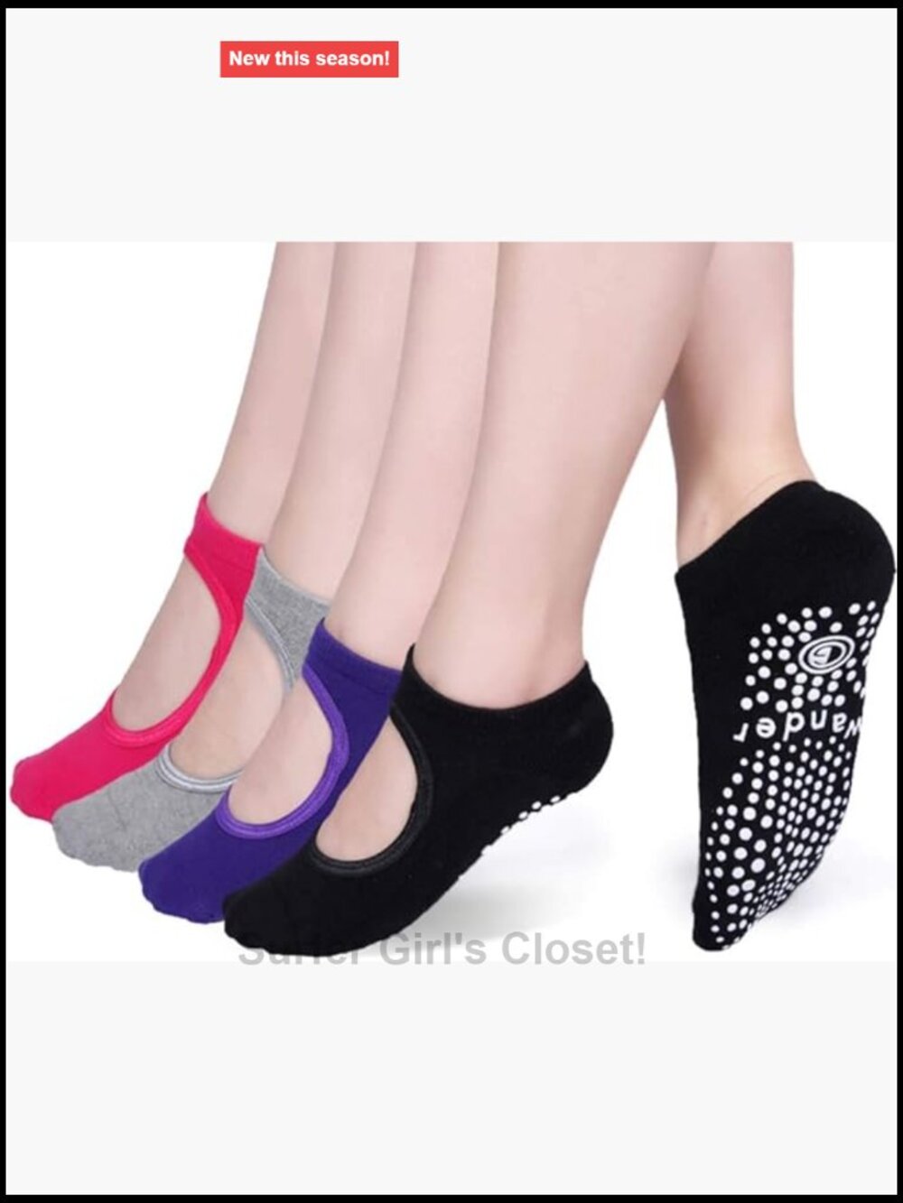 Non Slip Yoga Socks with Grips for Pilates Ballet Barre